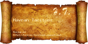 Havran Tacitusz névjegykártya